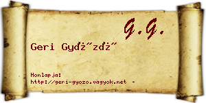 Geri Győző névjegykártya